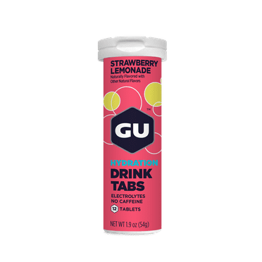 GU Energy, Electrolyte Powder Hydration Drink Tablets, Stawberry Lemonade, 1 Tube
