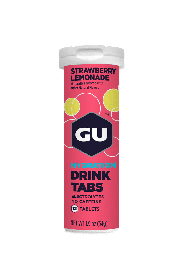 GU Energy Electrolyte Drink Tablets, Stawberry Lemonade, 1 Tube, Boost Your Hydration