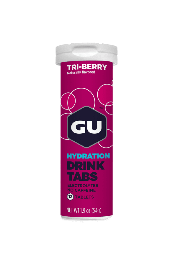 GU Energy Electrolyte Drink Tablets, Tri-Berry, 1 Tube, Boost Your Hydration