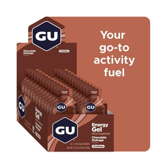 GU Energy Labs, Sports Nutrition Booster Running Gel, Chocolate Outrage, 24 Count Box