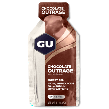 GU Energy, Energy Gel, Energy Booster Running Gel, Chocolate Outrage, 8 Count Box