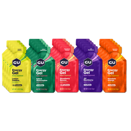 GU Energy Gel, Energy Booster Running Gel, Fruity Flavors Variety Pack, 24ct Box
