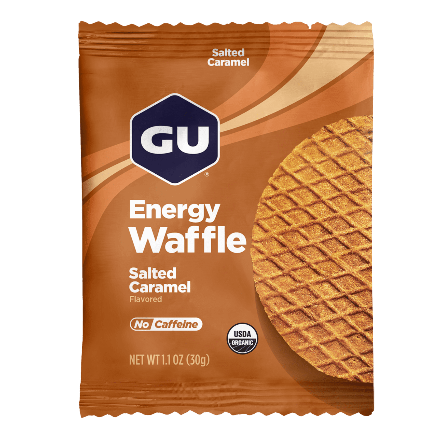 GU Energy Waffle Organic Performance Fuel for Endurance Sports, Salted Caramel, 1 Count