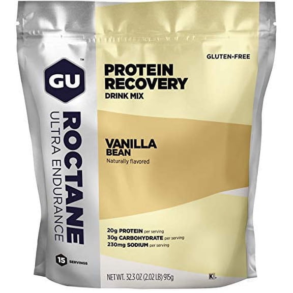 GU Roctane Recovery Drink Mix 15 Serving Pouch Vanilla Bean