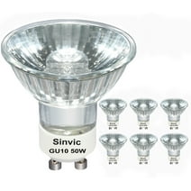 GU10 Halogen 50W Bulbs, 6 Pack 120V with 2800k Warm White, MR16 Dimmable for Track Lighting