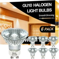 GU10 Halogen 50W Bulbs 6 Pack 120V with 2800k Warm White MR16 Dimmable for Track Lighting