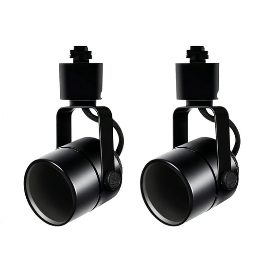 GU10 LED Track Lights, Black 2-Pack Track Light Heads, No Bulb, H Type Indoor Ceiling Spotlight Fixture for Home and Shop