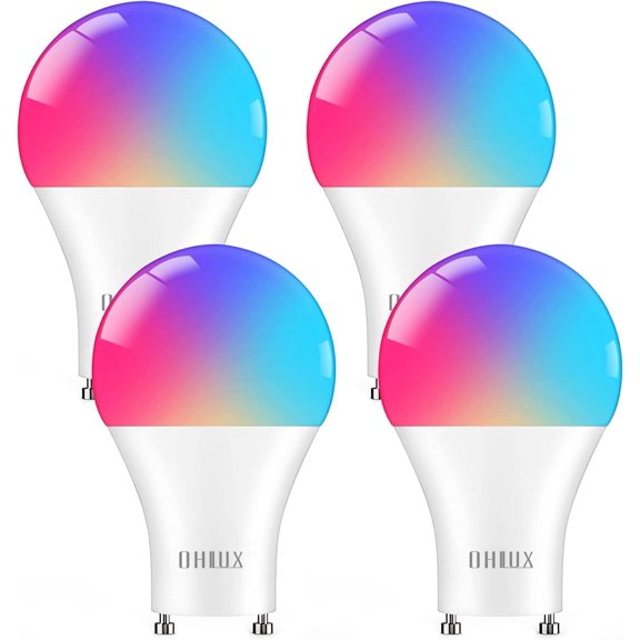 GU24 Smart Light Bulbs Compatible with Alexa, 10W 900LM Super Bright, RGBCW Color Changing GU24 LED Bulb, 120V 80W Halo n Replacement, 4Pack