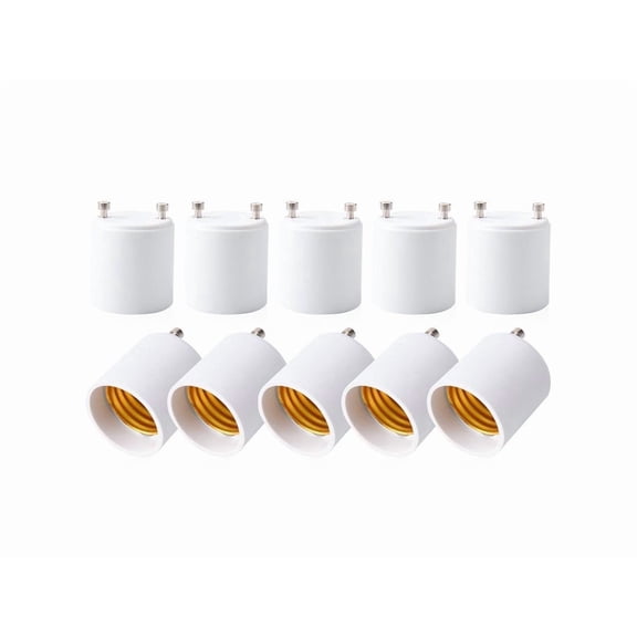 GU24 to E26 E27 Adapter 10 Pack Heat Resistant Up to 200? Fire Resistant Converts GU24 Pin Base Fixture to E26 E27 Standard Screw-in Socket