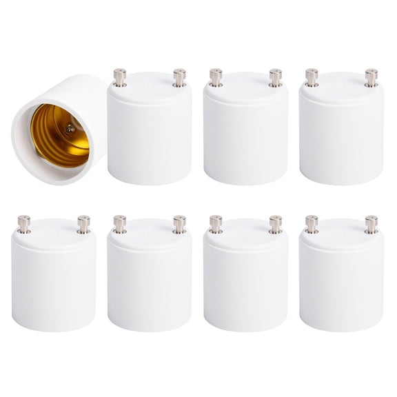 GU24 to E26 E27 Adapter 8-Pack Heat Resistant Up to 392 Fire Resistant Converts GU24 Bi-Pin Based Fixture to E26 E27 Standard Screw-in Socket