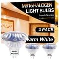 thumbnail image 1 of Sinvic 3 Pcs MR16(GU5.3) 20W Halogen Track Light Bulbs , 12V MR16 Base, Dimmable 2800K Warm White, 1 of 8