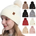 thumbnail image 1 of GUACER Beanies for Women Winter Ultra Soft Pom Pom Thermal Fleece Cozy Knit Snow Ski Hats for Casual Outdoor, 1 of 4
