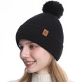 thumbnail image 1 of GUACER Beanies for Women Winter Ultra Soft Pom Pom Thermal Fleece Cozy Knit Snow Ski Hats for Casual Outdoor, 1 of 4