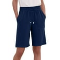 thumbnail image 1 of GUACER Bermuda Shorts for Women Trendy Drawstring Elastic Waist Linen Loose Casual Summer Wide Leg Pants with Pockets, 1 of 5
