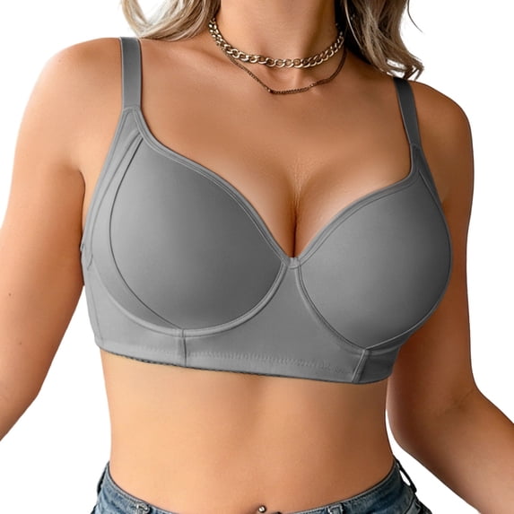 GUACER Bra for Women Underwire Side Smoothing Seamless Full Coverage T-Shirt Bra, Push Up Contour Everyday Bra for Back Smoothing