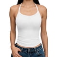 thumbnail image 1 of GUACER Camisole Tops for Women Knit Ribbed Trendy Halter Round Neck Tank Tops, 1 of 5