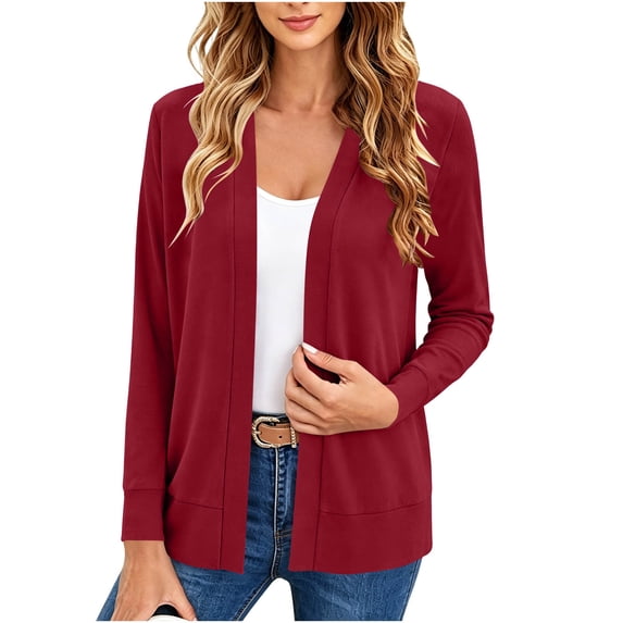 GUACER Cardigan Sweaters for Women Lightweight Long Sleeve Casual Flowy Soft Open Front Knit Coats