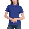 thumbnail image 1 of GUACER Dress Shirts for Women Soft Breathable Textured Mesh Slim Fit Short Sleeve 3 Button Placket Collar Casual T shirts Tops, 1 of 6