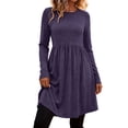 thumbnail image 1 of GUACER Fall Dresses for Women Long Sleeve Round Neck Casual Swing Dress Soft Winter Dress for Work & Weekend, 1 of 6