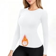 thumbnail image 1 of GUACER Fleece Warm Crewneck Tops for Women Long Sleeve Soft Stretch Slim Fit Base Layer Shirts for Casual Fall Winter, 1 of 7
