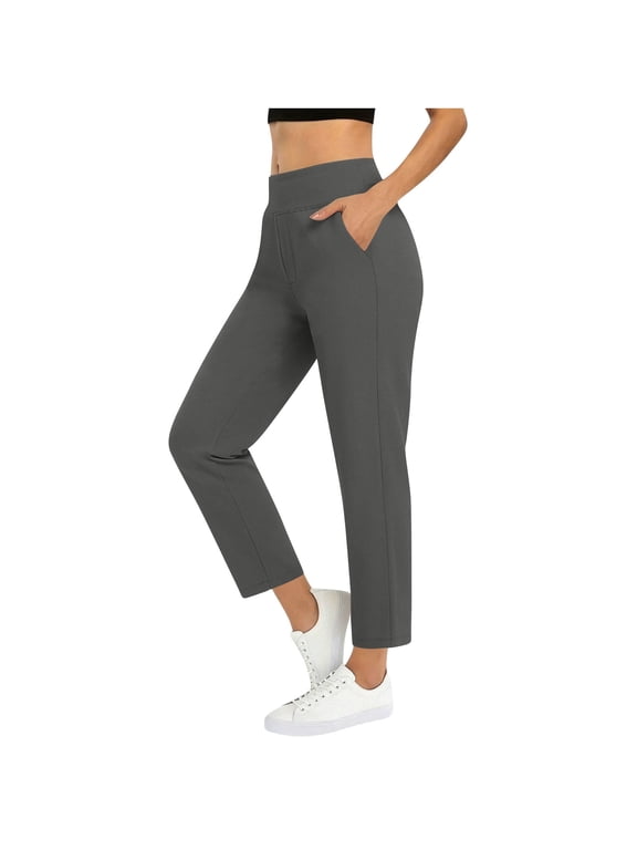Golf Pants for Women Slim Fit Stretch High Waisted with Pockets Casual Cropped Sweatpants
