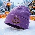 thumbnail image 1 of GUACER Halloween Beanies for Women Cute Pumpkin Face Thermal Soft Comfy Cuffed Hats for Casual Fall Winter, 1 of 6