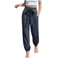thumbnail image 1 of GUACER Harem Pants for Women Casual High Waist with Pockets Removable Belt Lightweight Jogger Pants, 1 of 4