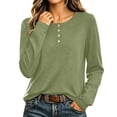 thumbnail image 1 of GUACER Henley Tops for Women Long Sleeve Lightweight Knit Shirts Crewneck Button Pullover Fall Casual Basics, 1 of 8