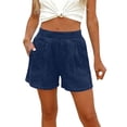 thumbnail image 1 of GUACER Jeans Shorts for Women Casual Pleated Elastic Mid Rise Loose Pockets Denim Shorts, 1 of 7