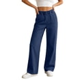 thumbnail image 1 of GUACER Jeans for Women Elastic High Waisted Casual Loose Fit Pull-On Wide Leg Denim Pants, 1 of 6
