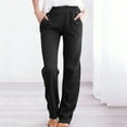 thumbnail image 1 of GUACER Jeans for Women Fashion Loose Elastic Waisted with Pockets Straight Leg Denim Pants, 1 of 9