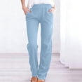 thumbnail image 1 of GUACER Jeans for Women Fashion Loose Elastic Waisted with Pockets Straight Leg Denim Pants, 1 of 9