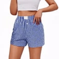 thumbnail image 1 of GUACER Lounge Shorts for Women Trendy Gingham Y2k Elastic Waist Breathable Loose Boxer Shorts, 1 of 7