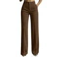thumbnail image 1 of GUACER No Boundarie Wide Leg Dress Pants for Women Waffle Business Casual High Waisted Work Trousers Button Front Pintuck, 1 of 7