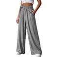 thumbnail image 1 of GUACER No Boundarie Wide Leg Pants for Women Elastic Waisted Flowy Palazzo Trousers Casual Lounge Pants with Pockets and Side Tie, 1 of 7