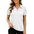 thumbnail image 1 of GUACER Quarter Zip Polo Shirts for Women Short Sleeve Heathered Golf Tennis Tops Casual Activewear Work Blouses, 1 of 7