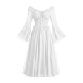 GUACER Renaissance Dresses for Women Off Shoulder Chiffon Bell Sleeves GUACER Renaissance Dresses for Women Off Shoulder Chiffon Bell Sleeves