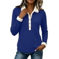 thumbnail image 1 of GUACER Sherpa Collared Tops for Women Long Sleeve Ribbed Knit Pullover Fuzzy Trim Button Up Sweaters Fall Winter Thermal, 1 of 8
