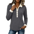 thumbnail image 1 of GUACER Sherpa Collared Tops for Women Long Sleeve Ribbed Knit Pullover Fuzzy Trim Button Up Sweaters Fall Winter Thermal, 1 of 8