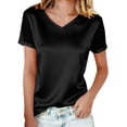 thumbnail image 1 of GUACER Short Sleeve Tops for Women Trendy Mesh Rhinestone V Neck T Shirts, 1 of 9
