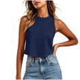 thumbnail image 1 of GUACER Sleeveless Crew Neck Crop Top for Women Fitted Ribbed Tank Top, Casual Soft Stretchy Basic Tee, 1 of 7