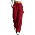 thumbnail image 1 of GUACER Sweatpants for Women Casual Drawstring High Waisted with Pockets Loose Wide Leg Jogger Pants, 1 of 9