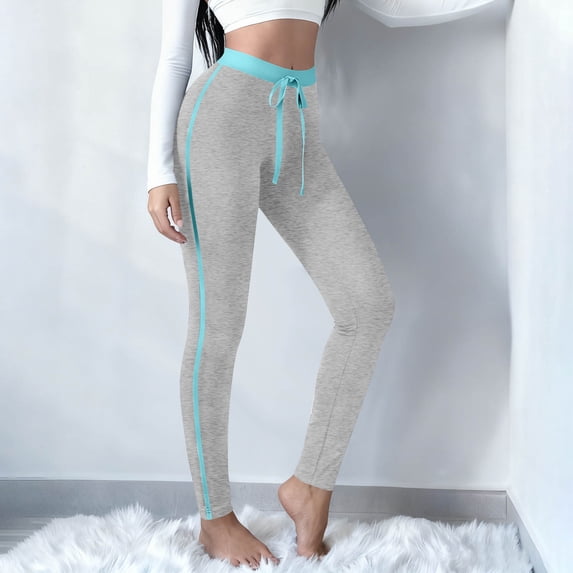 GUACER Sweatpants for Women Casual Slim Fit High Elastic Waisted Color Block Drawstring Workout Yoga Pants