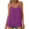thumbnail image 1 of GUACER Tank Tops for Women Adjustable Spaghetti Strap Sleeveless Flowy Layered Ruffle Loose Fit Camisole Tops, 1 of 8