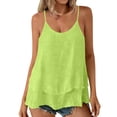 thumbnail image 1 of GUACER Tank Tops for Women Adjustable Spaghetti Strap Sleeveless Flowy Layered Ruffle Loose Fit Camisole Tops, 1 of 9
