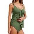 thumbnail image 1 of GUACER Tankini Swimsuits for Women V Neck Tie Tummy Control Fashion Front Flowy Two Piece Bathing Suits, 1 of 8