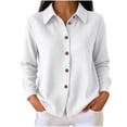 thumbnail image 1 of GUACER Tops for Women Waffle Knit Long Sleeve Button Down Collared Button-Down Shirts, 1 of 7
