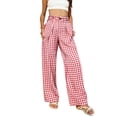 thumbnail image 1 of GUACER Wide Leg Palazzo Pants for Women Casual Plaid Elastic Waisted with Pockets Baggy Vacation Trousers, 1 of 9