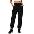thumbnail image 1 of GUACER Women's Cargo Joggers Elastic Waist Drawstring Utility Pants with Pockets Trousers, 1 of 6