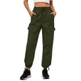 thumbnail image 1 of GUACER Women's Cargo Joggers Elastic Waist Drawstring Utility Pants with Pockets Trousers, 1 of 6